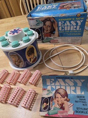 Vintage Kenner Easy Curl Hair Setter Kit 900 Working w Box Rollers 1968