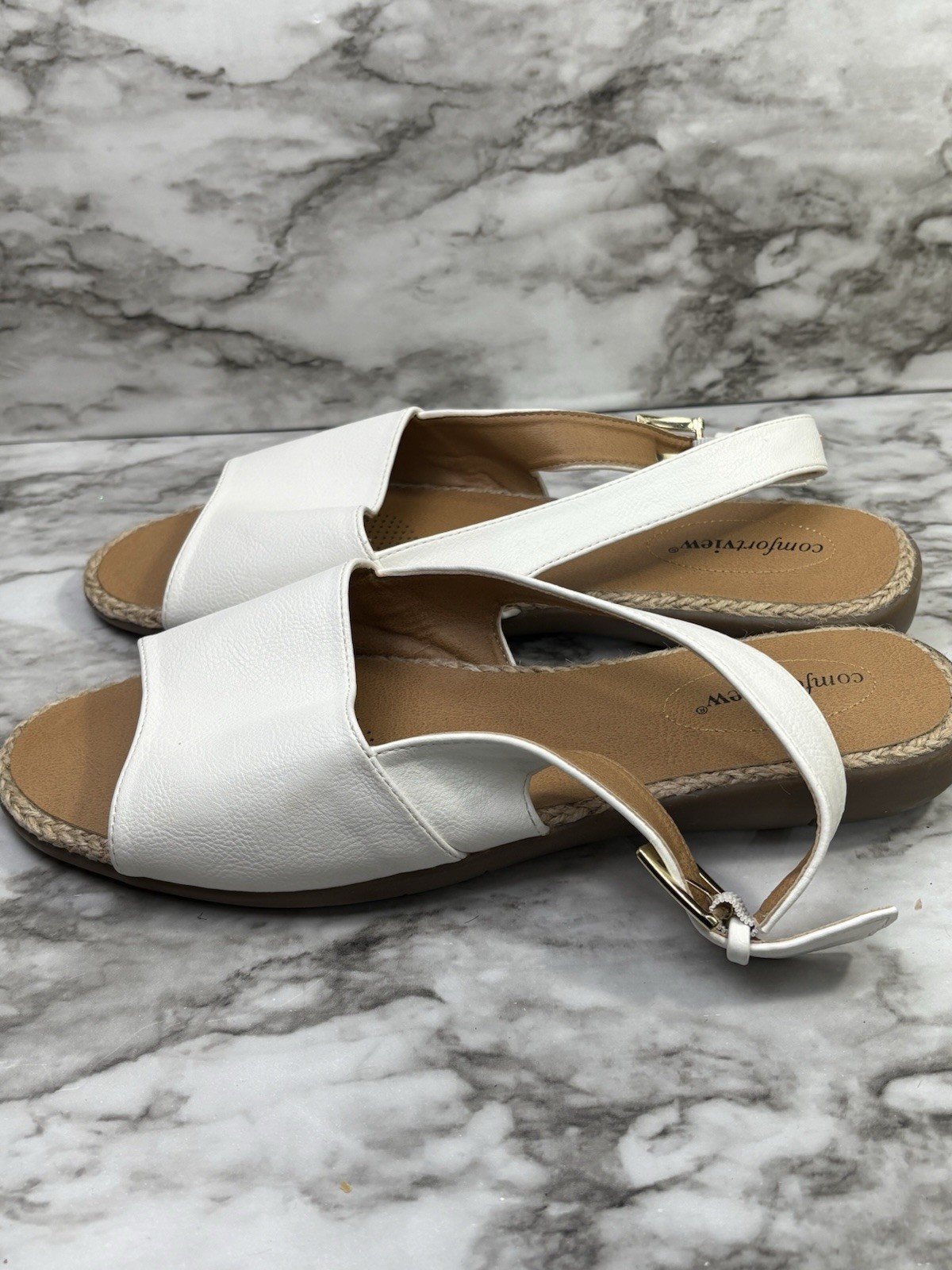 Comfortview Adele White Slingback Espadrille Sand… - image 3