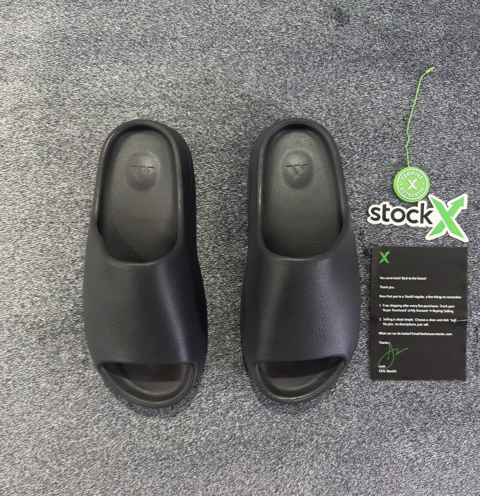 Yeezy Slide Black Men's Lightweight Rubber Sandals US Size 10