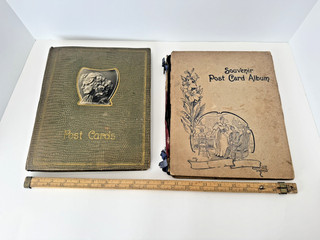 148 ANTIQUE Postcards 2 Orig Albums 1909 1914 Holiday Christmas RPPC Floral READ