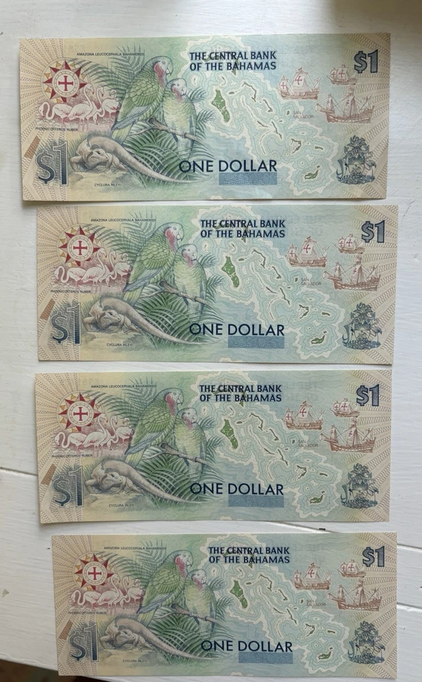1992 BAHAMAS $1 QUINCENTENNIAL Commemorative Banknotes - Set of 4 - Image 2 of 2