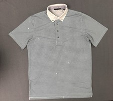 Greyson Golf Polo Shirt Mens Size Medium Wolf All Over Print Geometric Preppy