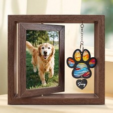 Dog Memorial Picture Frame 4x6 Wooden Photo Frame for Pet Loss S