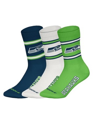 Huddle Unisex Freizeitsocken Seattle Seahawks Crew 3-Pack Sportsocken NFL