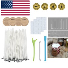 Candle Wick Kit - 60 Cotton Wicks with Candle Making Tools Thin, 8 inches