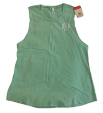 Marley Lilly Monogram DBA Womens Tank Top Size XL Mint Green New