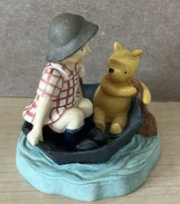 Lenox/Disney Winnie the Pooh/Christopher Robin umbrella boat figurine used small
