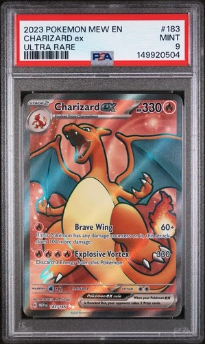 New ListingCharizard ex 183/165 151 Full Art PSA Mint 9 Pokemon Graded