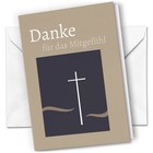 Trauer Danksagung Set 10 Karten Dank im Trauerfall mit Umschlag kreuz Beige