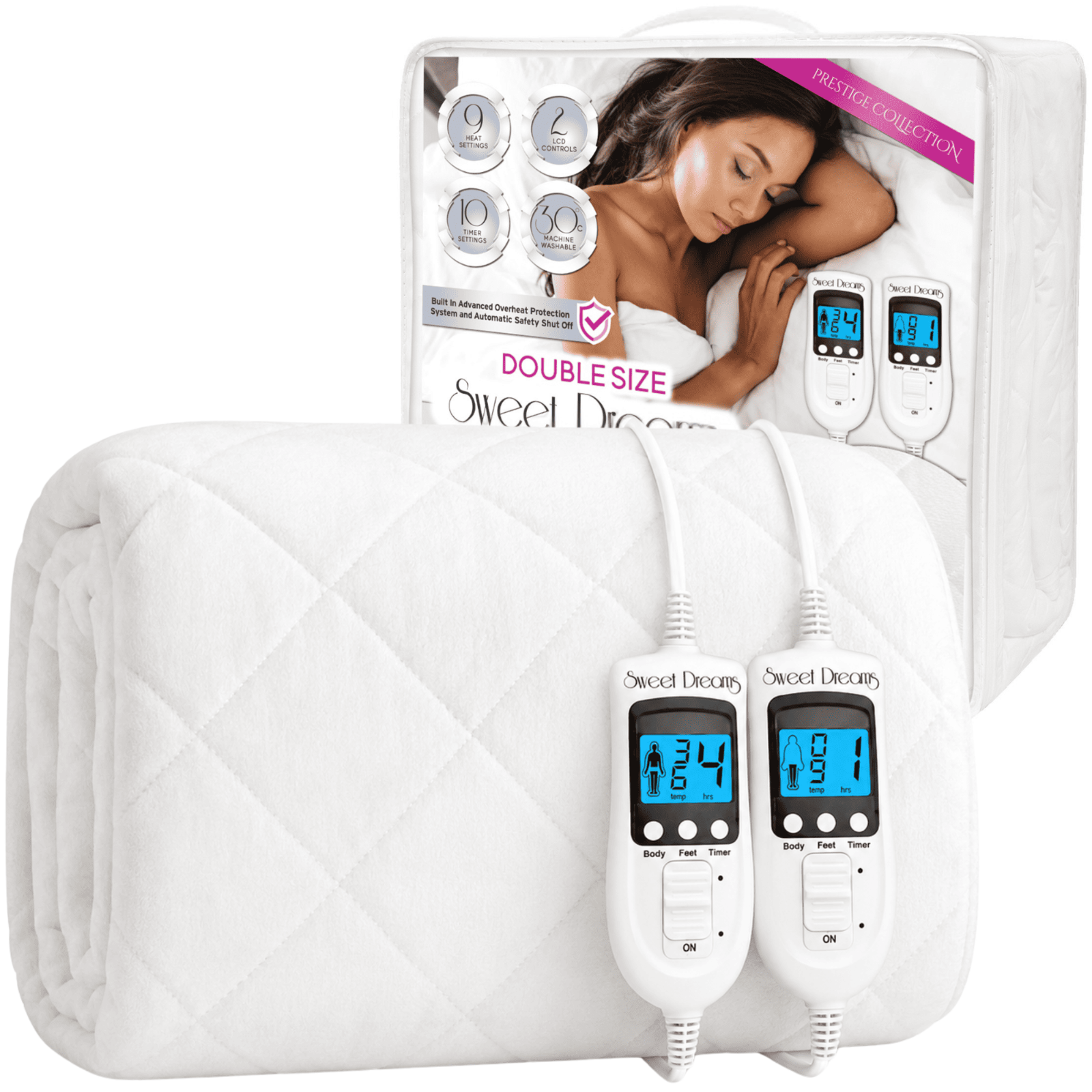 Heated Blanket Double Size Electric Mattress Cover Machine Washable