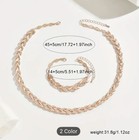 Rose Gold Two Tone Necklace & Bracelet Set Adjustable Length New — photo 3