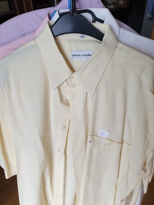 Pierre Cardin comfort fit Herrenhemd Gr. 43  bügelfrei Kurzarm Gelb TOP