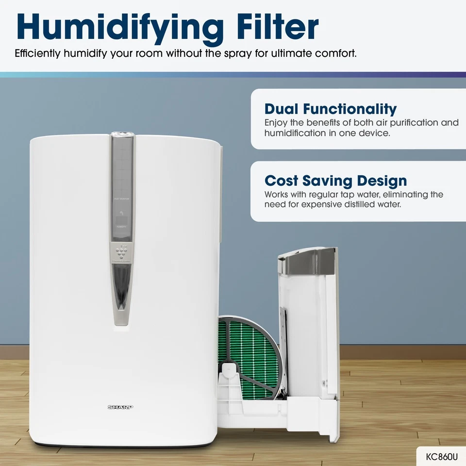 Purificador y humidificador de aire SHARP Plasmacluster Ion Technology KC860U Foto 3 de 4