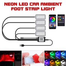 Car Interior Footwell LED Strip Lights RGB Multicolour Remote Atmosphere Lamp