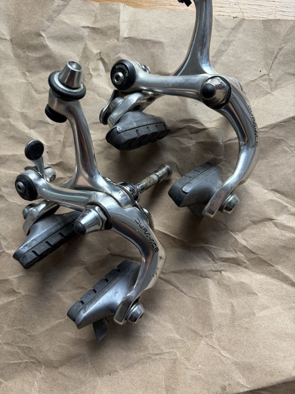Vintage Shimano Dura FAce BR-7400 Rim Brake Caliper Set Center Mount Side Pull