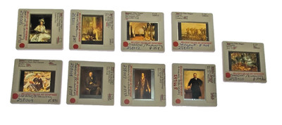 Lot of 9 Vintage 35mm Art Slides   John Singer Sargent, Portraits, Interiors