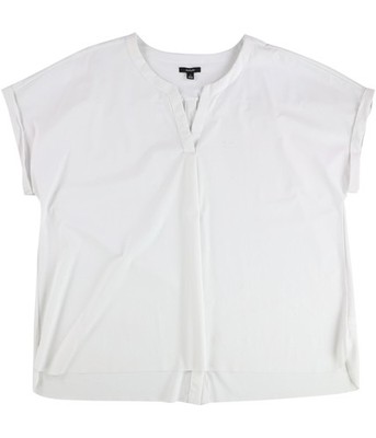 Alfani Womens Split-Neck Shell Blouse, white, Plus Size, 3X