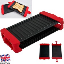 Microwave Grill Microwave Toastie Maker Non Stick Fast Breakfast Press Grill Red