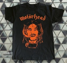 Motorhead No Class Logo Heavy Cotton Black Unisex T-shirt Size S-5XL