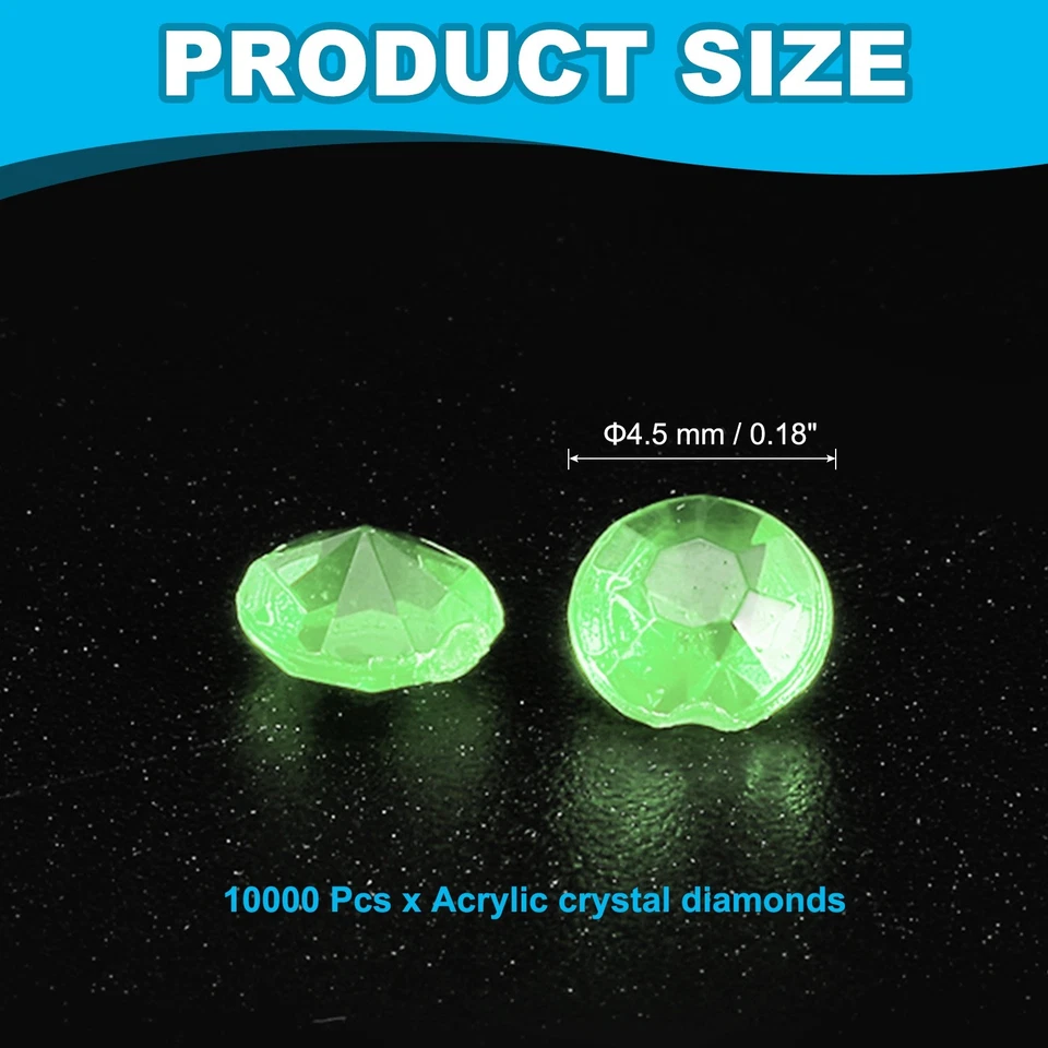 10000 piezas acrílico mesa boda diamantes 4,5 mm cristales gemas verde claro Foto 2 de 4