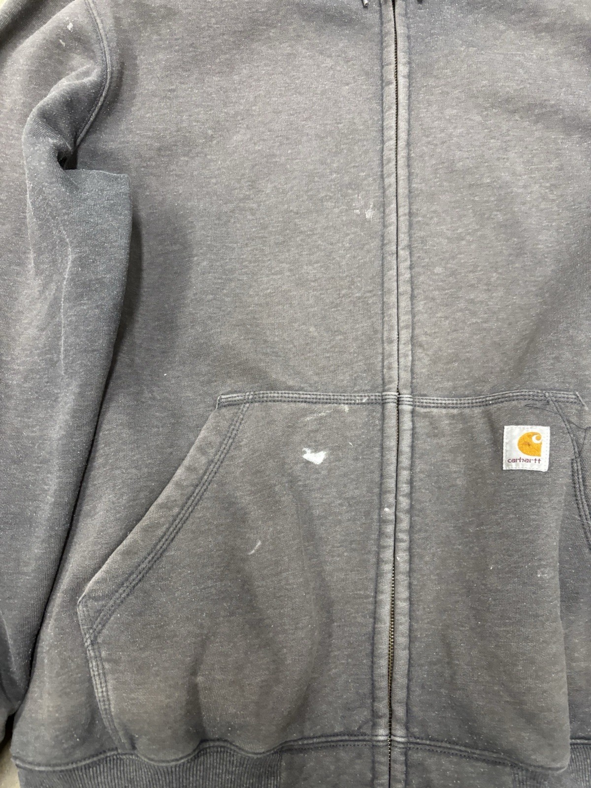 Carhartt Rain Defender Gray Zip Up Hoodie Men’s Size XL Original Fit Faded thumbnail 7