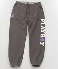 Playboy x PacSun Charcoal Grey Sweatpants - Purple Logo - Size Medium