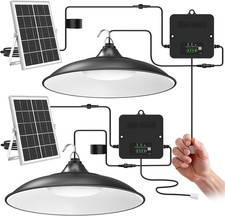 Solar Shed Light Indoor Outdoor, 2Pack Solar Pendant Light 2000LM Daytime Availa