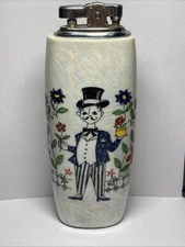 Vintage Valiant Hand Painted Porcelain Table Lighter Made in Japan- Iridescent