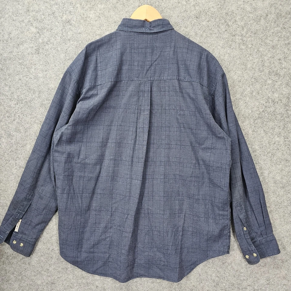 Vintage 90s TOM TAILOR Shirt Mens L Blue Prince of Wales Check Button Down Boxy - Image 2 of 4
