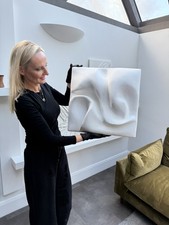 3D Handmade wall Art Plaster Large 38 x 38 Cm Minimalist Bespoke Unique Art 