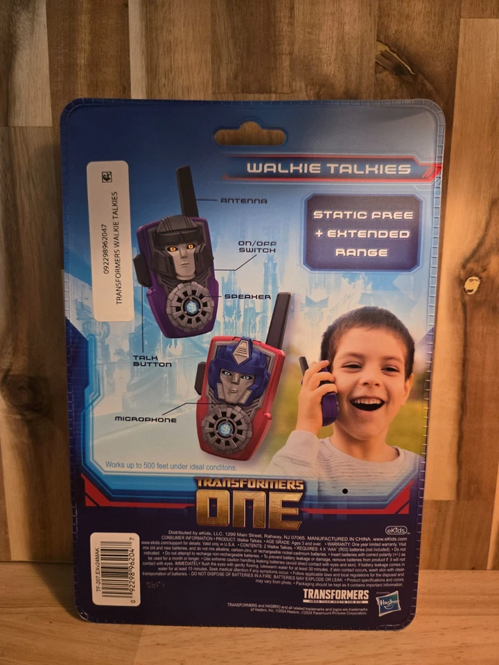 Transformers One Walkie Talkies up to 750 ft 3+ ages NEW - Image 3 of 4