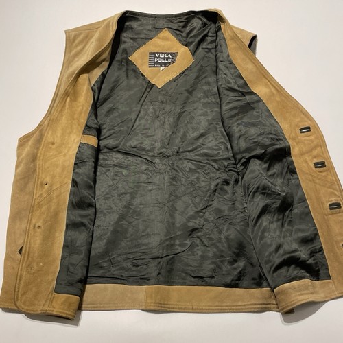 Giubbotto Vintage Uomo UK44 XL Marrone Marrone Marrone Pelle Scamosciata Oktoberfest Caccia Italia - Foto 8 di 11
