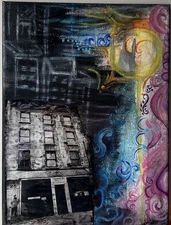 Abstract Mixed Medium Acrylic Painting On Canvas 8x10