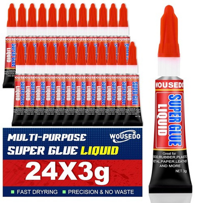 #ad Super Glue Clear Liquid Strong Adhesive Fast Drying Cyanoacrylate Glue 24 Pack $12.99