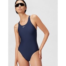 Nike Women's Dark Navy Athletic One-Piece Swimsuit
