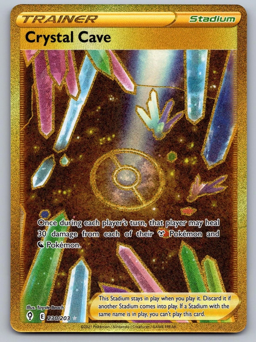 gold crystal cave pokemon card Crystal Cave 230/203 SWSH07: Evolving Skies for sale