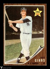 1962 Topps #281 New York Yankees Jake Gibbs Rookie Baseball Card VG. rookie card picture