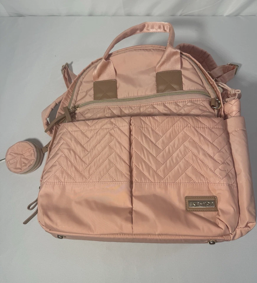 Skip Hop Diaper Bag Backpack Pink Gold Suite 6 in 1 Baby Travel Bag Set Zip  - Image 2 of 4
