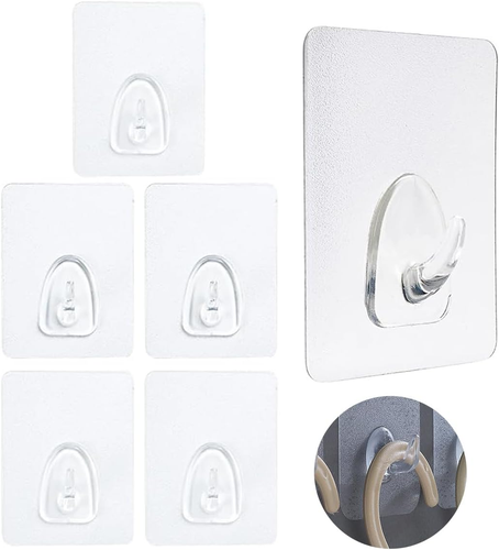 6 Stück Haken Selbstklebend,QVC,Klebehaken Transparent Ohne Bohren Wasserdicht W - Bild 1 von 7