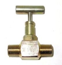 Needle Valve Mini 1/4" Male x 1/4" Male NPT Carbon Steel 6000 PSI T-Bar <552IN05