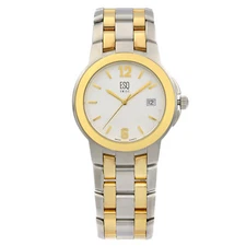 ESQ Swiss Two-Tone Steel Silver Sunray Dial Quartz Mens Dress Watch 07300747