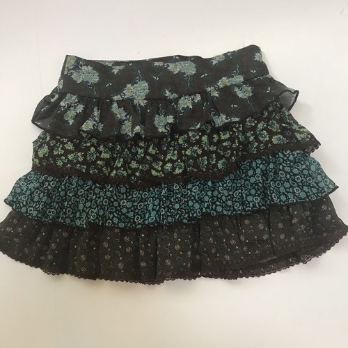 Limited Too Girls Skirt 12 Floral Ruffle Skirt Cottagecore Brown Lace Skort Fall - Picture 6 of 8