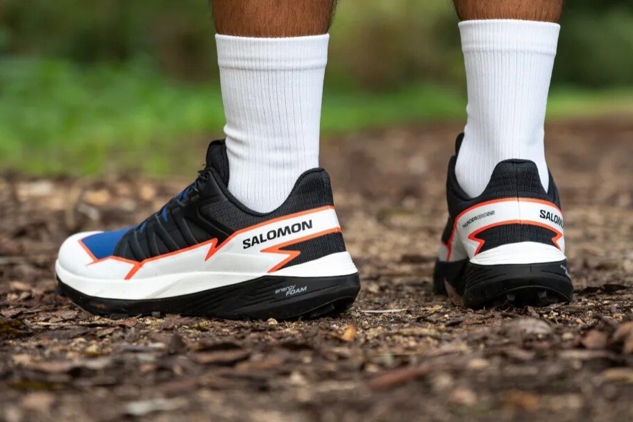 Scarpe da trail running Salomon Thundercross suola Contagrip blu bianco uomo US 10 5