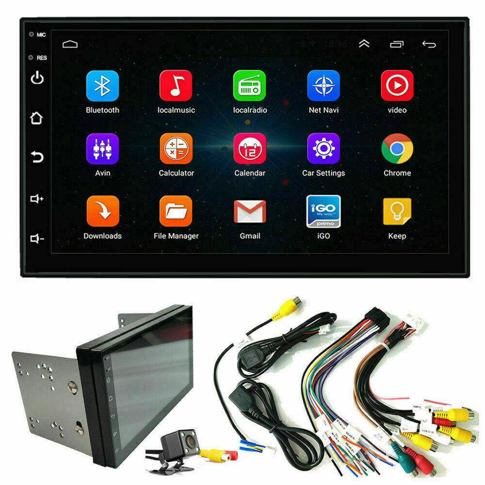7" Backup Camera + GPS Double 2 Din Car Stereo Radio No DVD Player