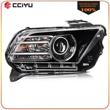 Right Headlight For 2013-2014 Ford Mustang Black Projector w/LED DRL HID/Xenon