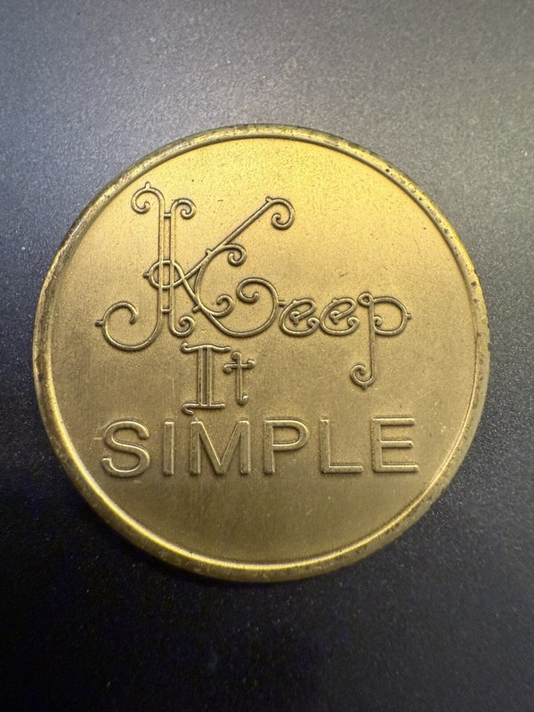 AA Keep It Simple AA Recovery Medallion Chip Bronze Script - P25509