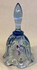 Fenton Art Glass Melon Bell Hand Painted Bellflowers on Ice Blue 2000