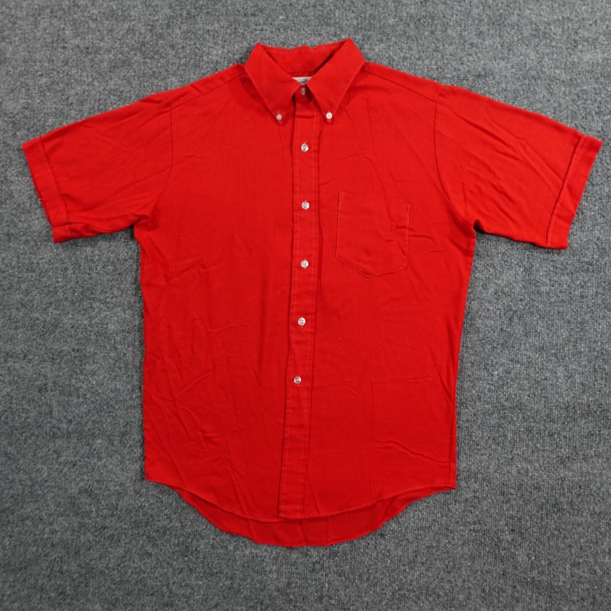 Vintage Montgomery Ward Shirt Men M 15 15.5 Red Brent Work 60s 70s 
