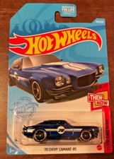 Hot Wheels ‘70 Chevy Camaro RS #179 HW ‘21 Then And Now 8/10 Dark Blue VHTF!