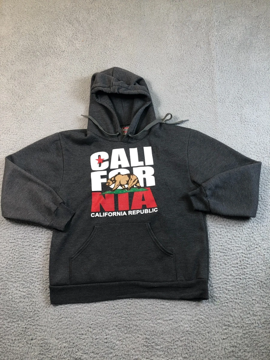 California Republic Hill Hoodie Mens Small Gray Graphic Pullover